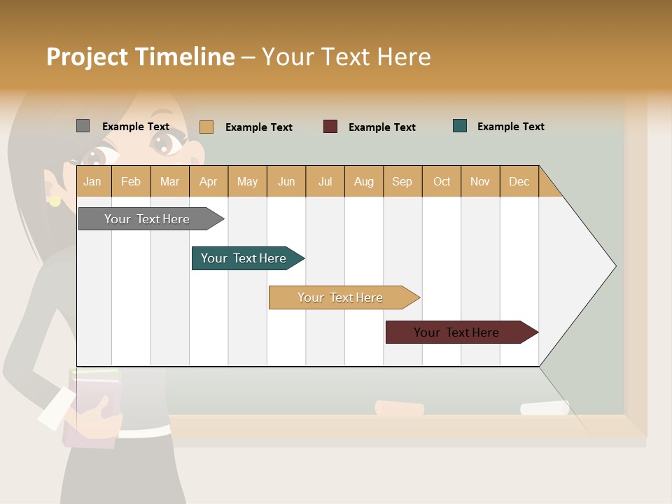 A Woman Standing In Front Of A Blackboard PowerPoint Template