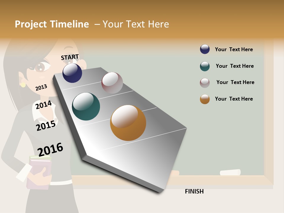 A Woman Standing In Front Of A Blackboard PowerPoint Template