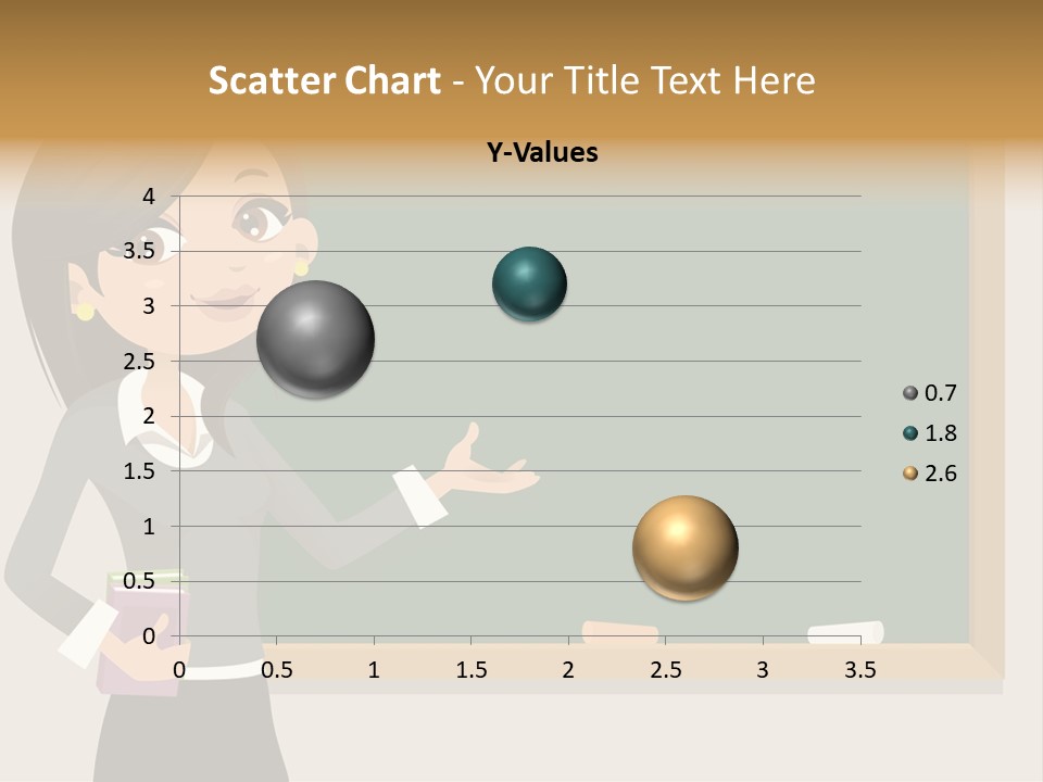 A Woman Standing In Front Of A Blackboard PowerPoint Template