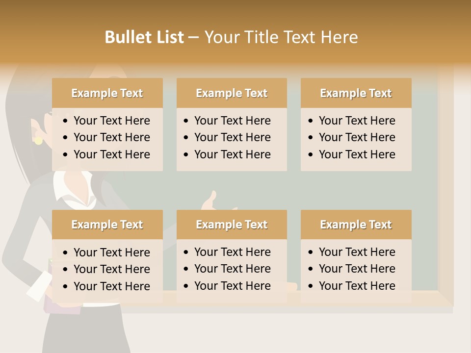 A Woman Standing In Front Of A Blackboard PowerPoint Template