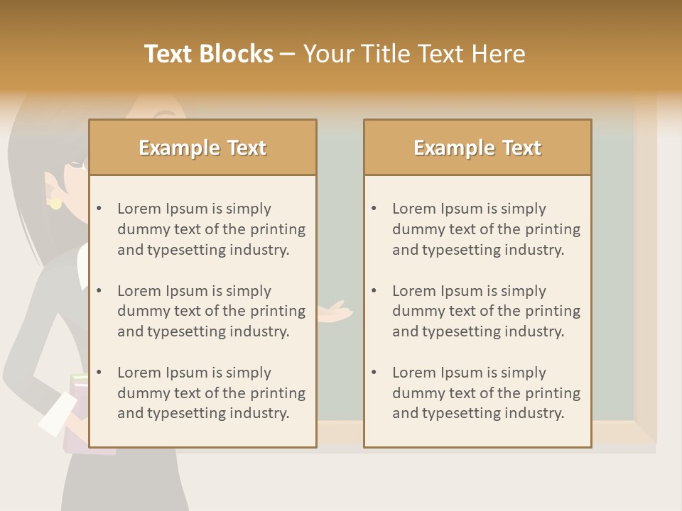 A Woman Standing In Front Of A Blackboard PowerPoint Template