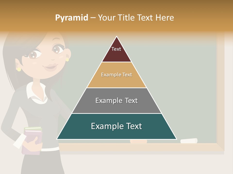 A Woman Standing In Front Of A Blackboard PowerPoint Template