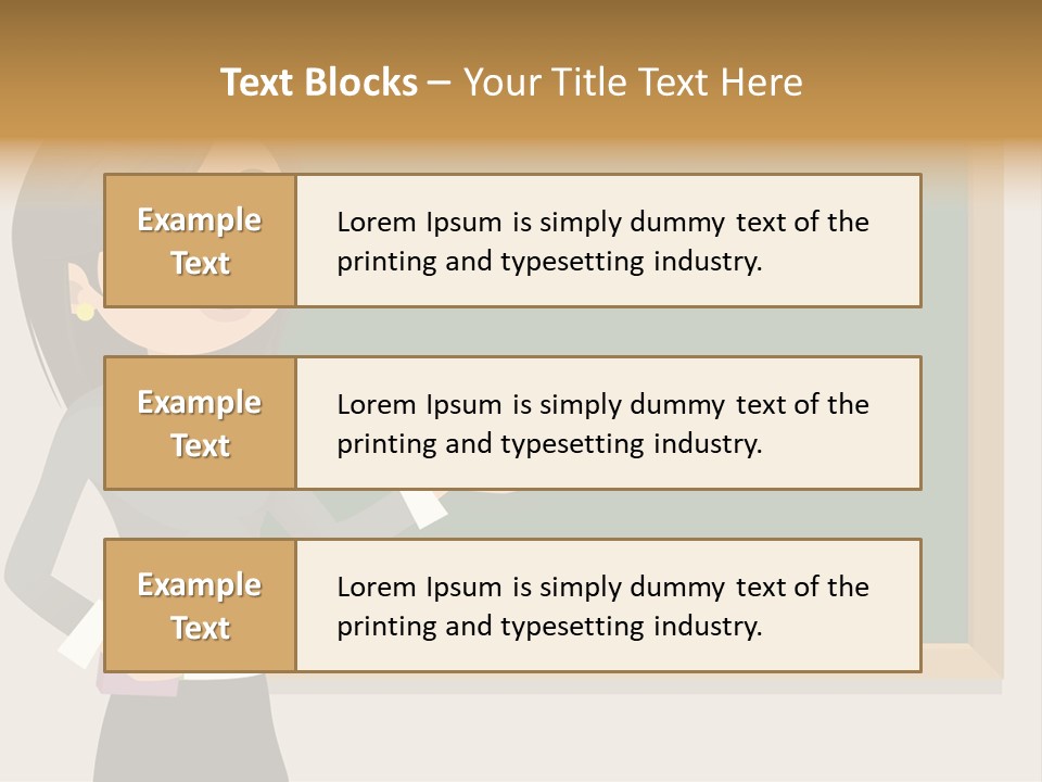A Woman Standing In Front Of A Blackboard PowerPoint Template