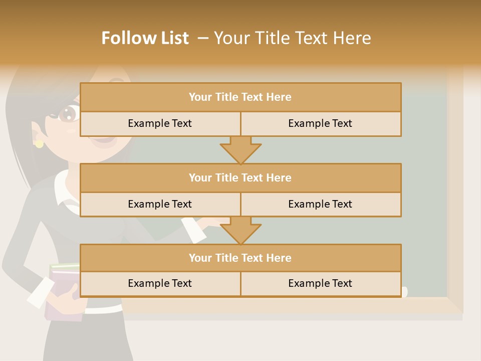 A Woman Standing In Front Of A Blackboard PowerPoint Template