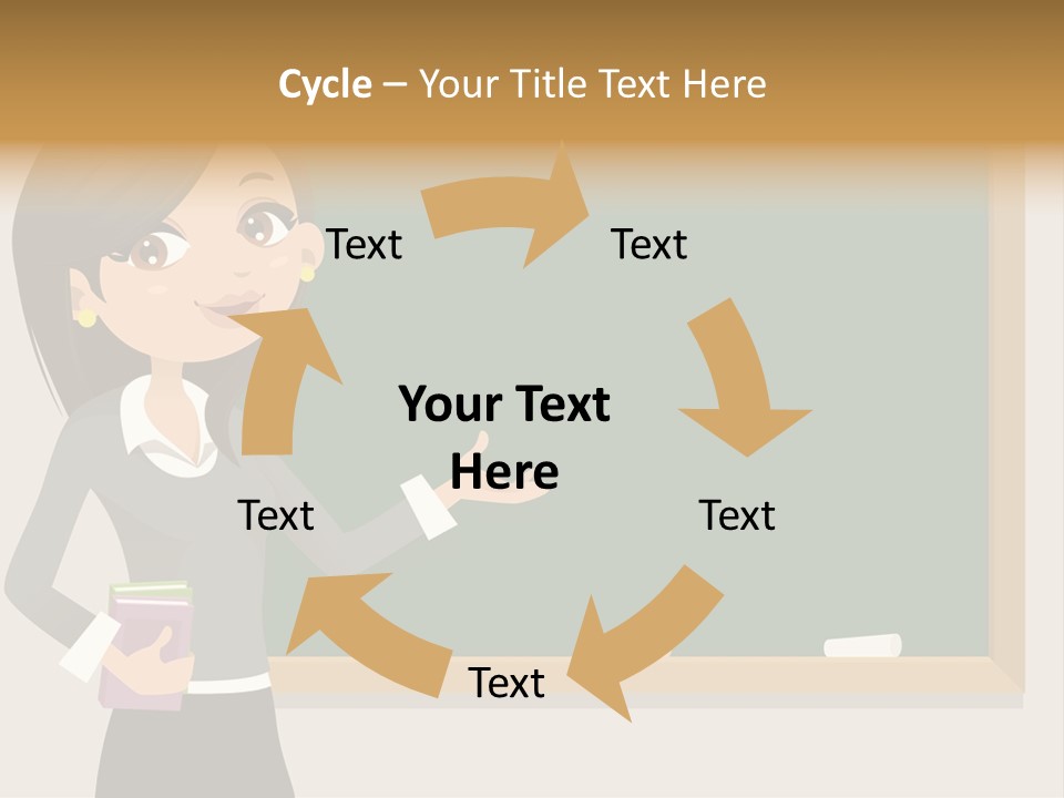 A Woman Standing In Front Of A Blackboard PowerPoint Template