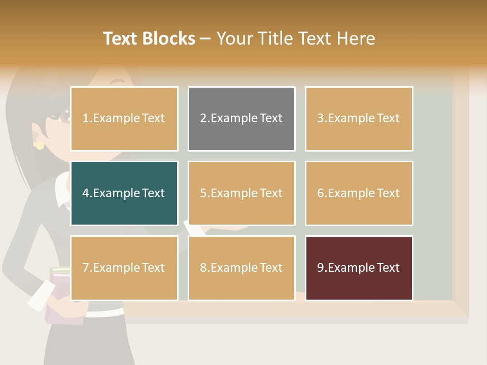 A Woman Standing In Front Of A Blackboard PowerPoint Template