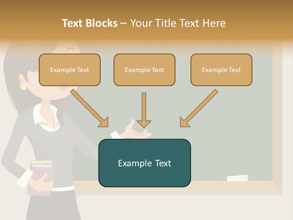 A Woman Standing In Front Of A Blackboard PowerPoint Template