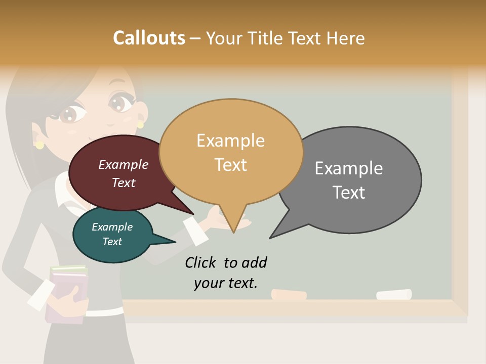 A Woman Standing In Front Of A Blackboard PowerPoint Template