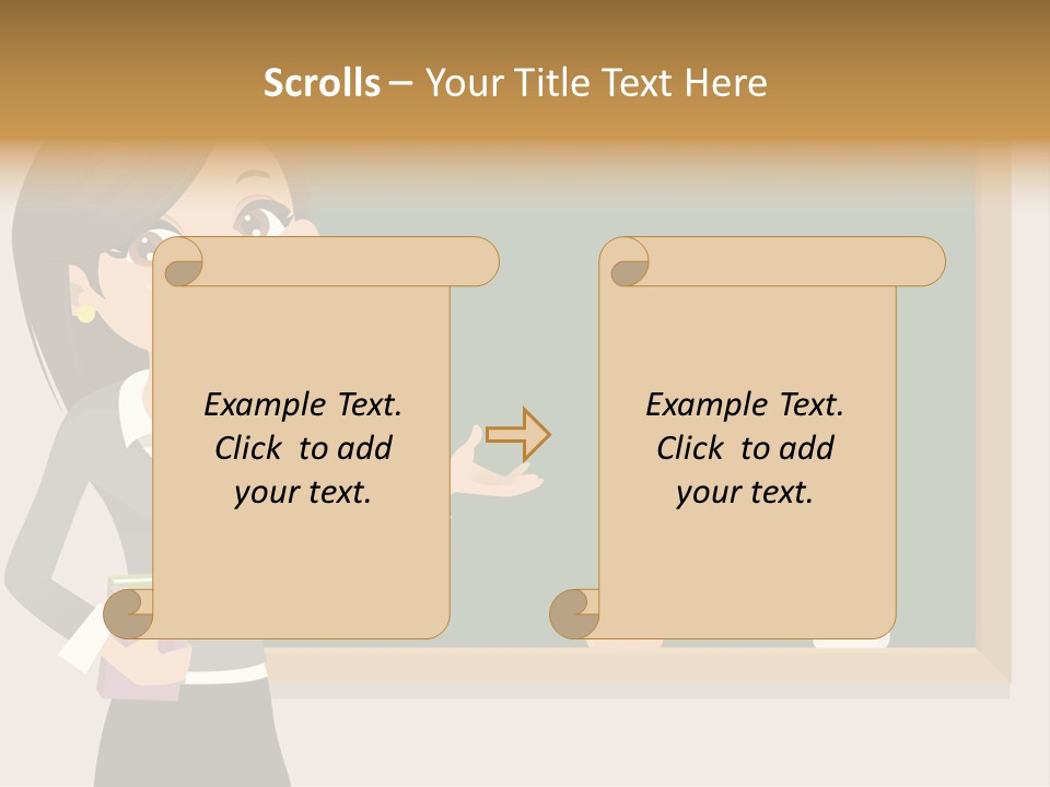 A Woman Standing In Front Of A Blackboard PowerPoint Template