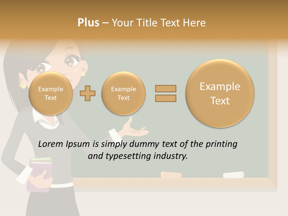 A Woman Standing In Front Of A Blackboard PowerPoint Template