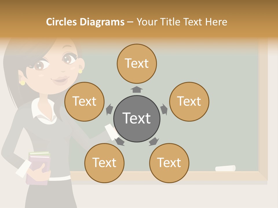 A Woman Standing In Front Of A Blackboard PowerPoint Template