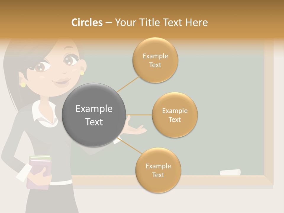 A Woman Standing In Front Of A Blackboard PowerPoint Template