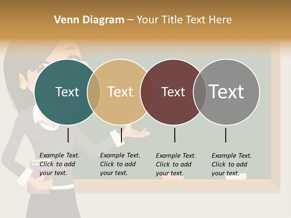 A Woman Standing In Front Of A Blackboard PowerPoint Template