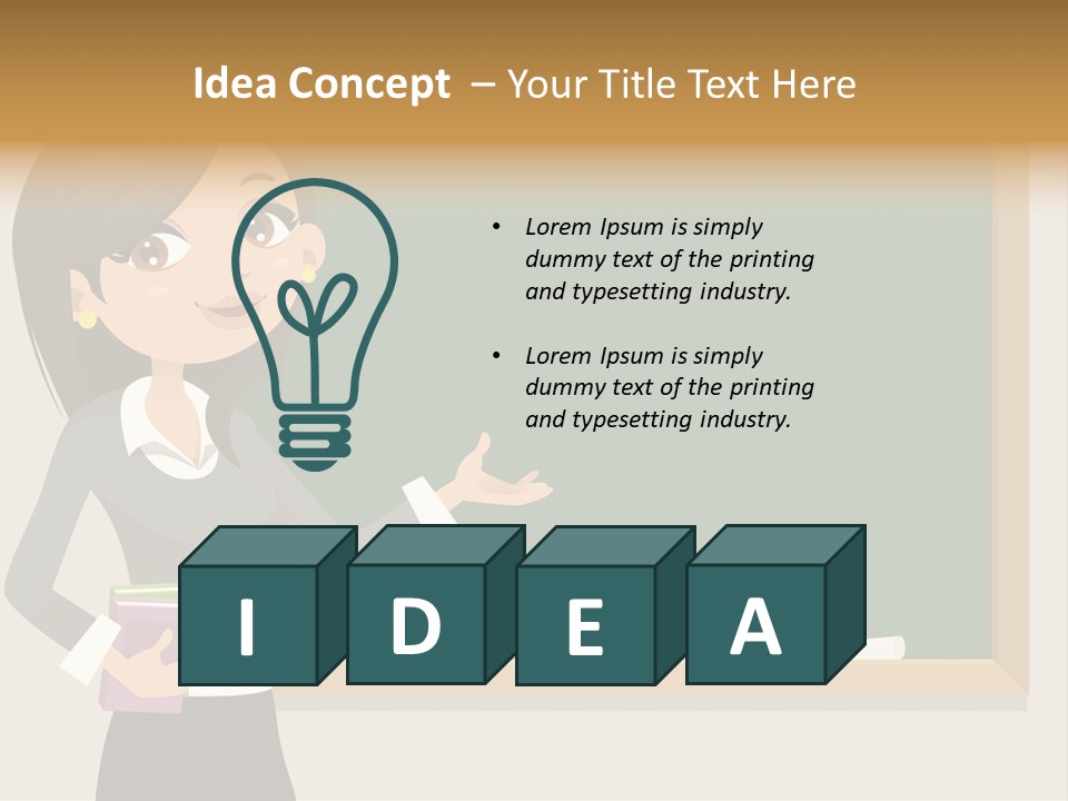 A Woman Standing In Front Of A Blackboard PowerPoint Template