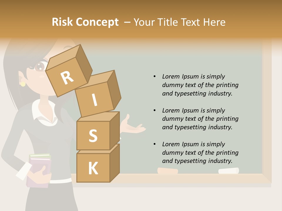 A Woman Standing In Front Of A Blackboard PowerPoint Template