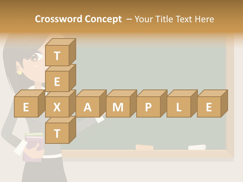 A Woman Standing In Front Of A Blackboard PowerPoint Template