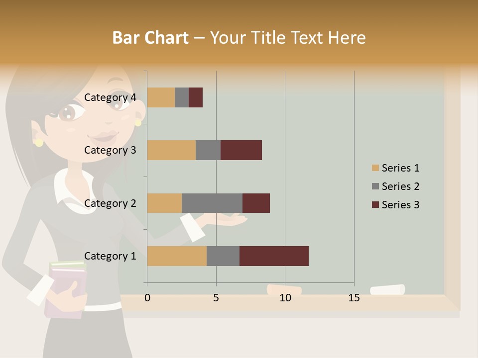 A Woman Standing In Front Of A Blackboard PowerPoint Template
