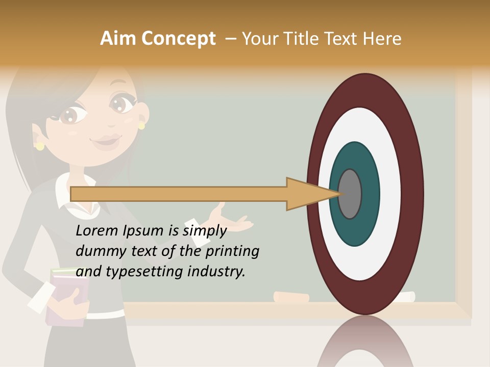 A Woman Standing In Front Of A Blackboard PowerPoint Template