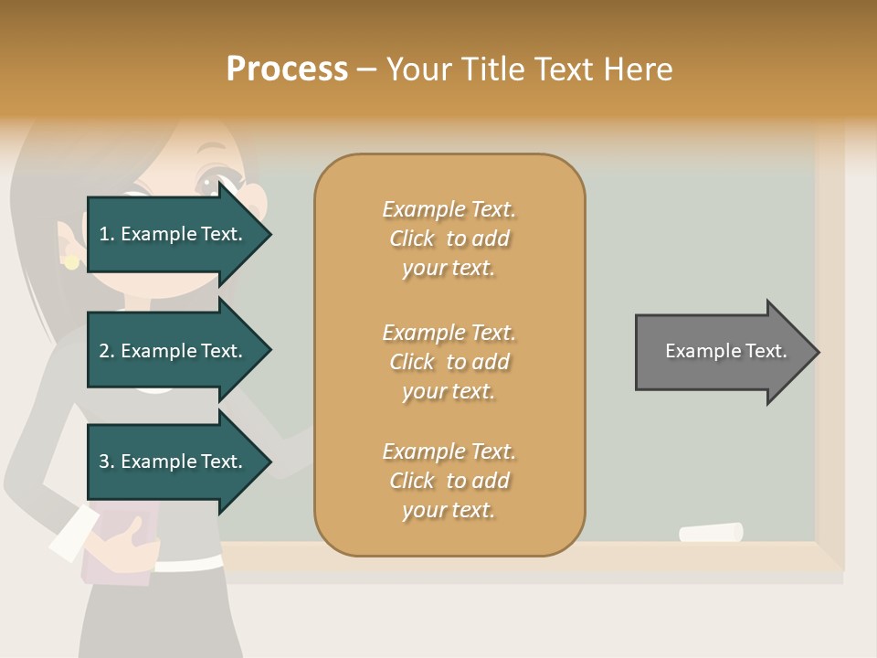 A Woman Standing In Front Of A Blackboard PowerPoint Template