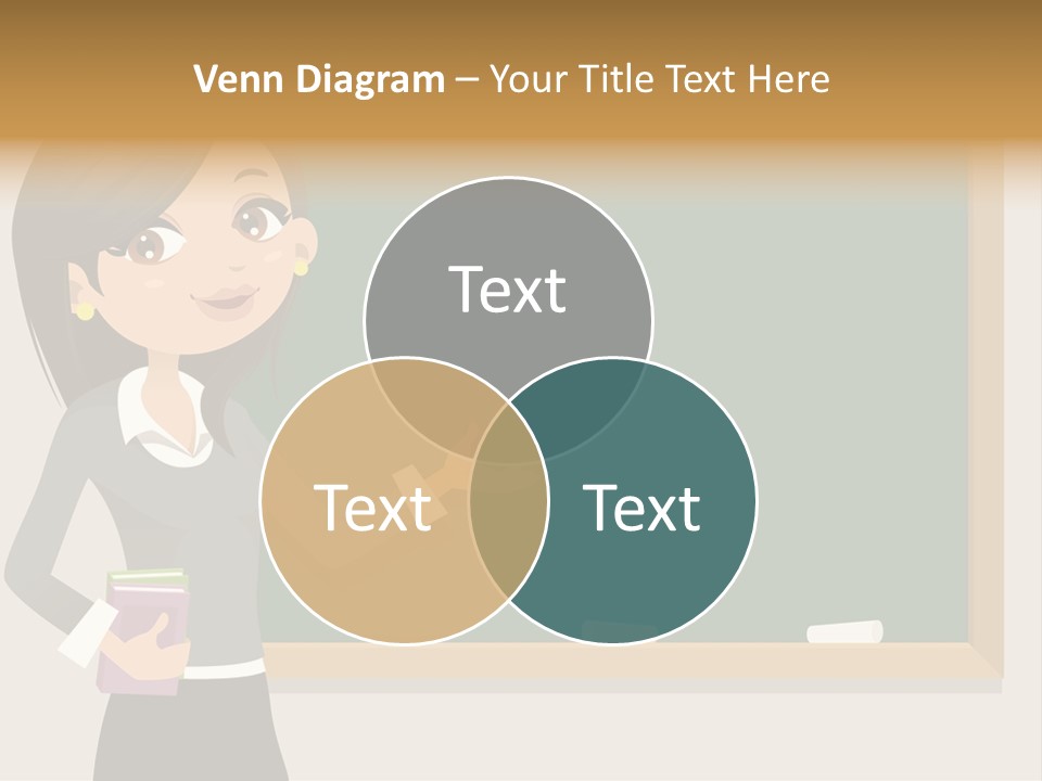 A Woman Standing In Front Of A Blackboard PowerPoint Template