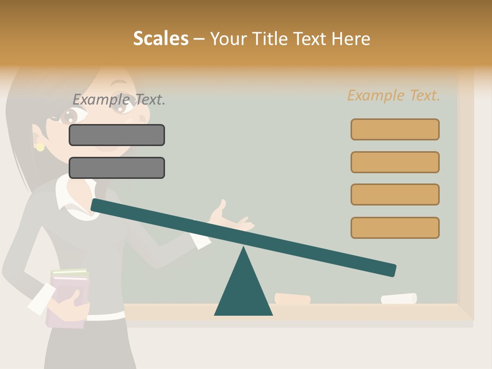 A Woman Standing In Front Of A Blackboard PowerPoint Template