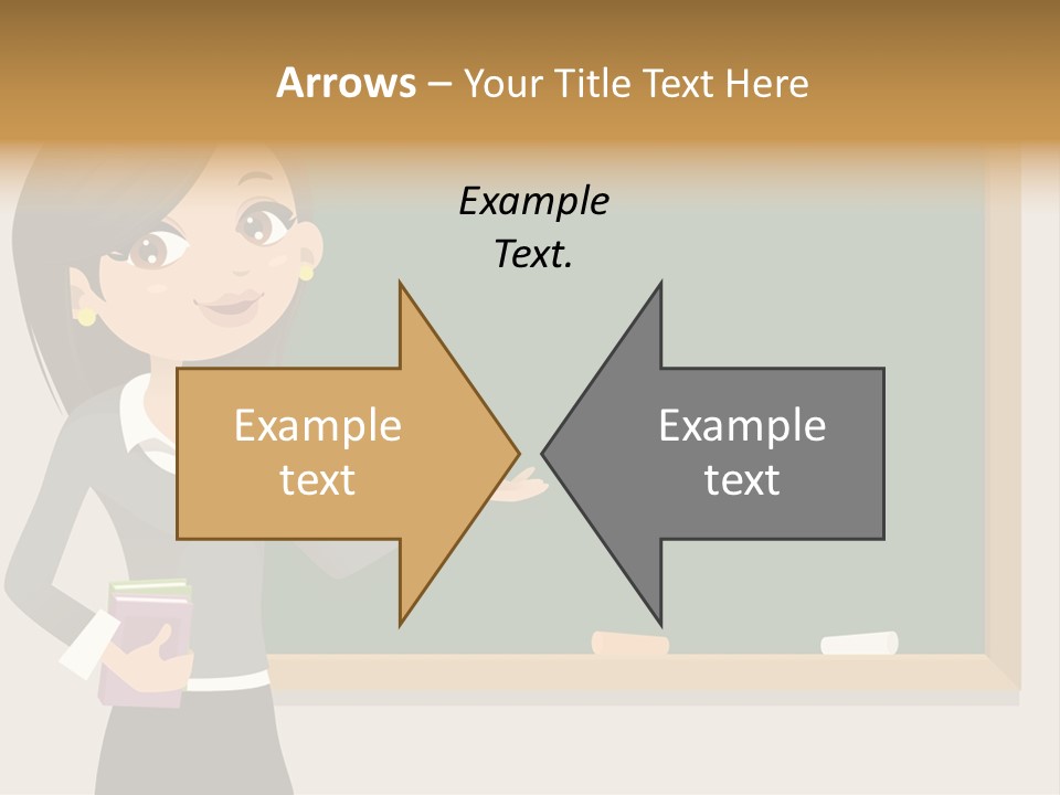 A Woman Standing In Front Of A Blackboard PowerPoint Template