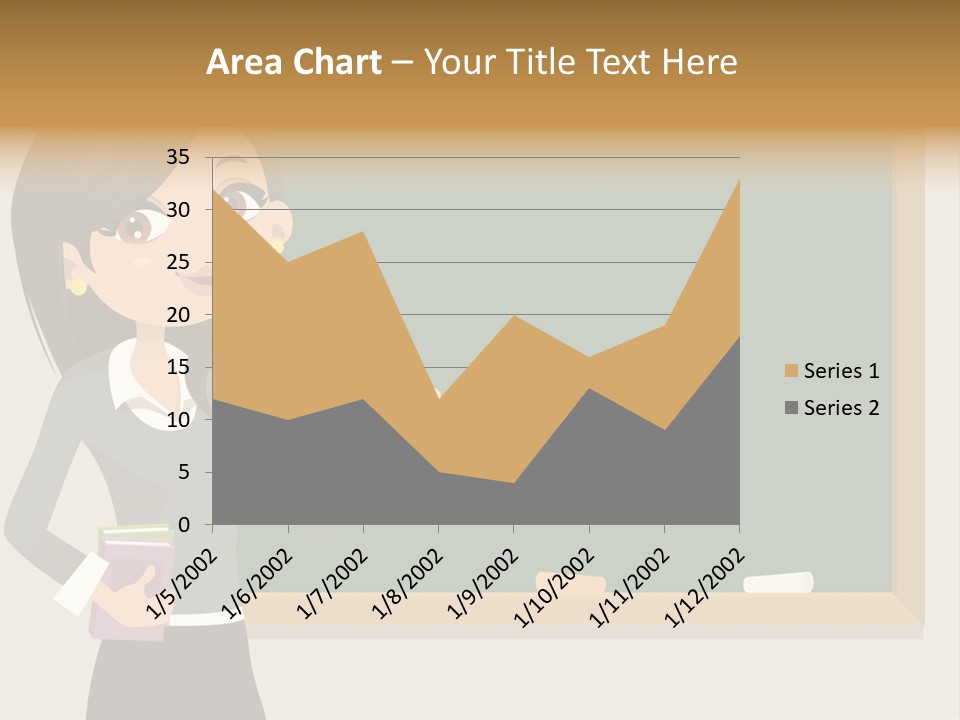 A Woman Standing In Front Of A Blackboard PowerPoint Template