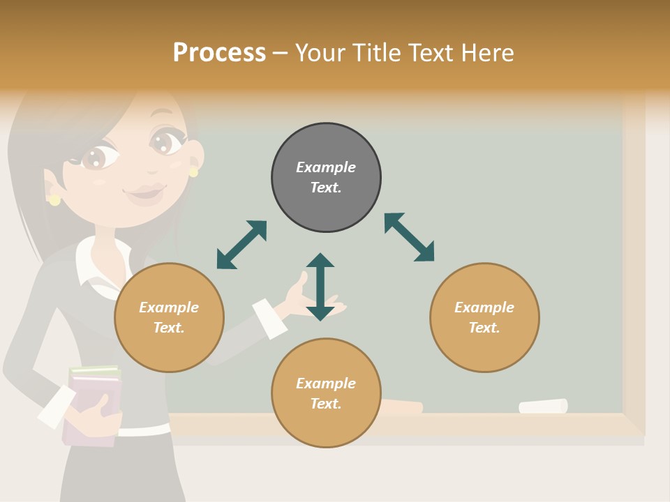 A Woman Standing In Front Of A Blackboard PowerPoint Template