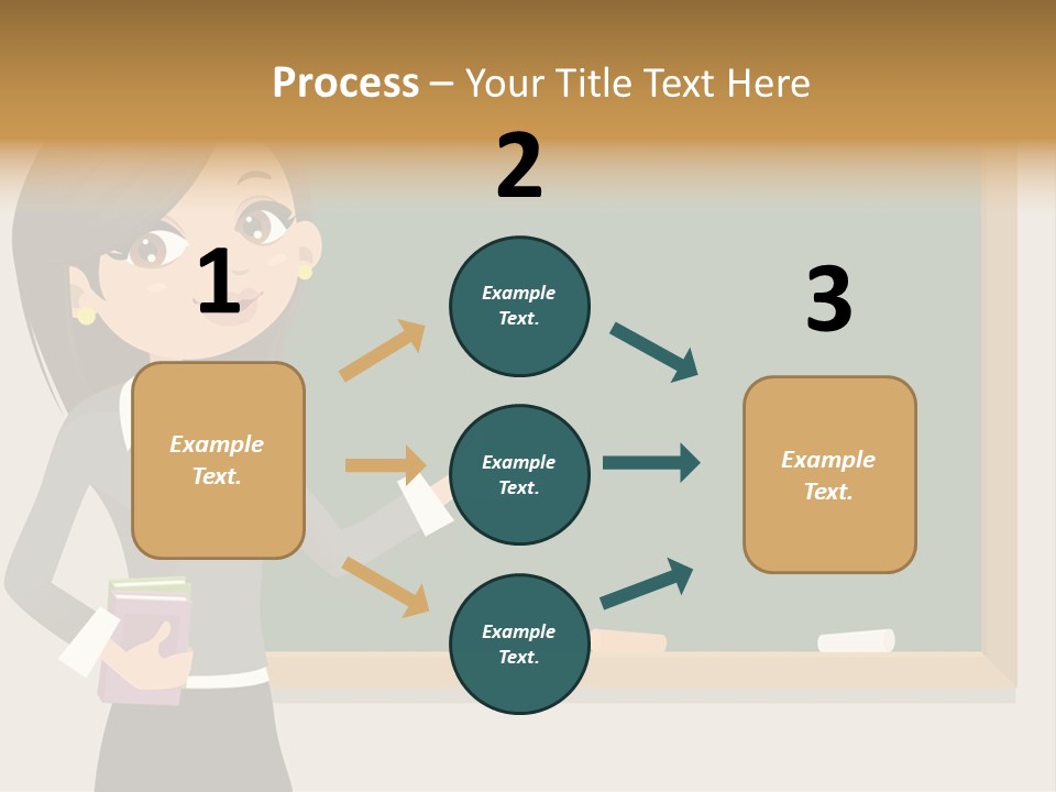 A Woman Standing In Front Of A Blackboard PowerPoint Template