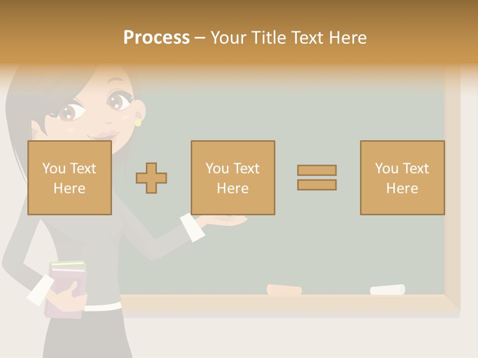 A Woman Standing In Front Of A Blackboard PowerPoint Template