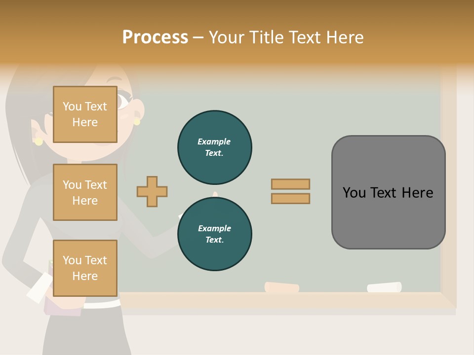 A Woman Standing In Front Of A Blackboard PowerPoint Template