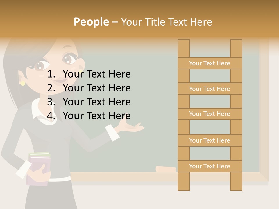 A Woman Standing In Front Of A Blackboard PowerPoint Template