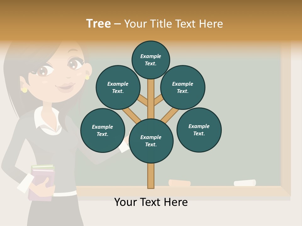 A Woman Standing In Front Of A Blackboard PowerPoint Template