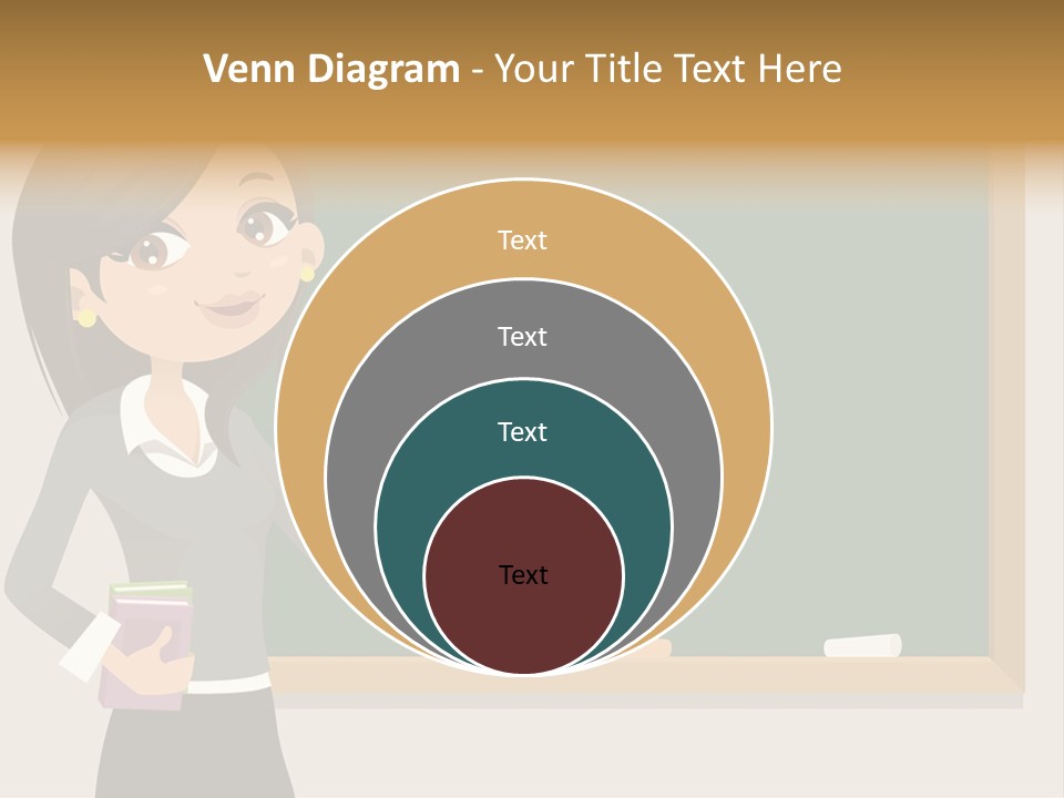 A Woman Standing In Front Of A Blackboard PowerPoint Template