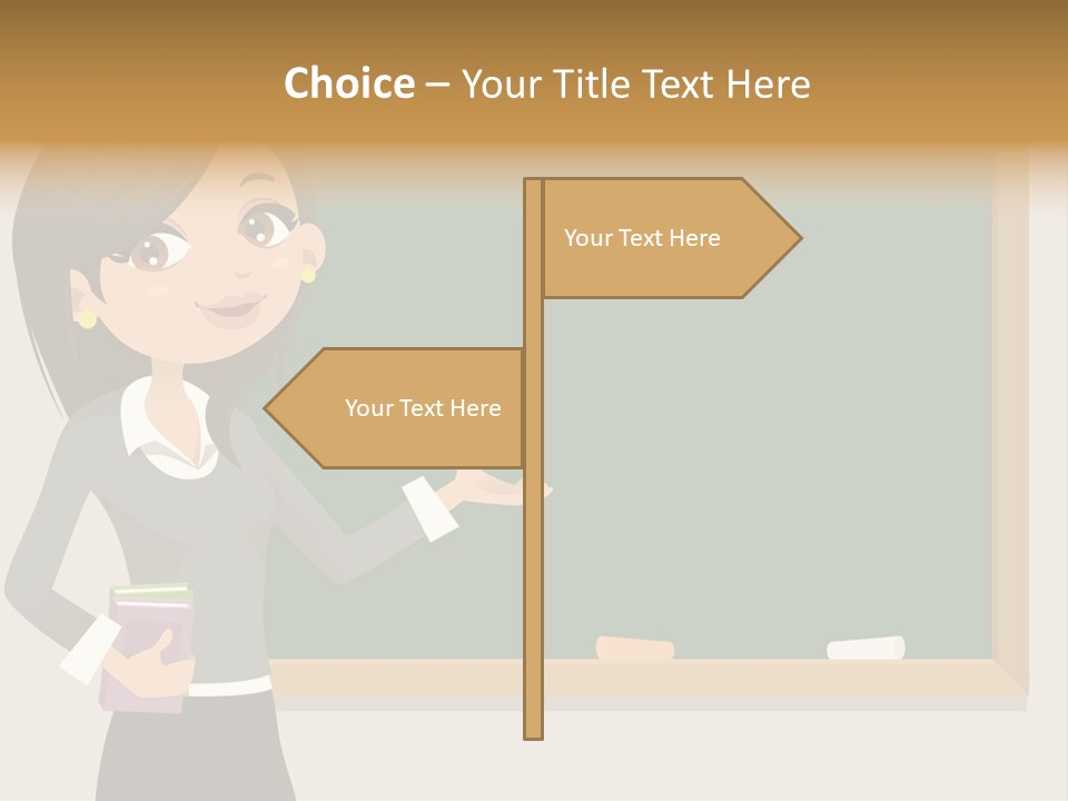 A Woman Standing In Front Of A Blackboard PowerPoint Template
