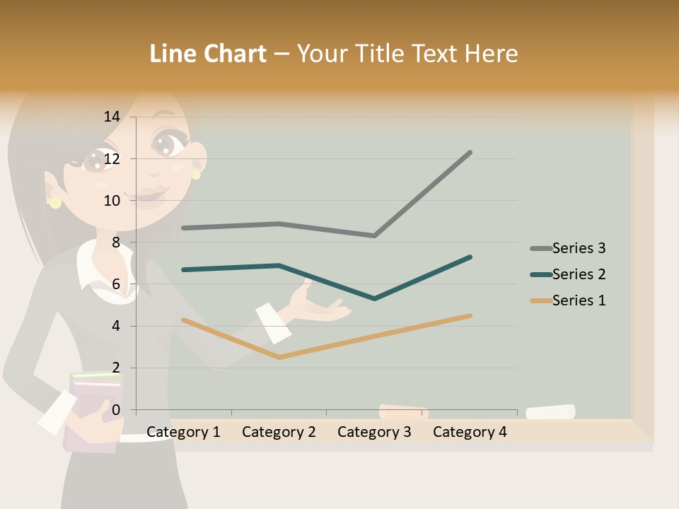 A Woman Standing In Front Of A Blackboard PowerPoint Template