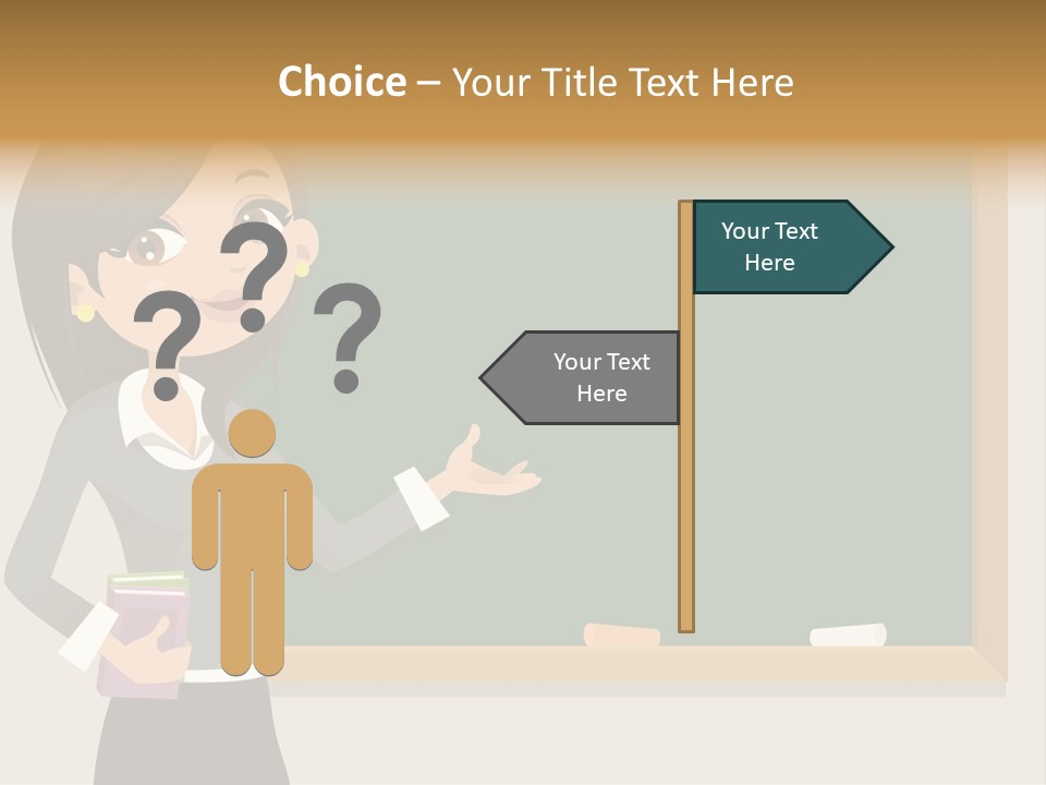 A Woman Standing In Front Of A Blackboard PowerPoint Template