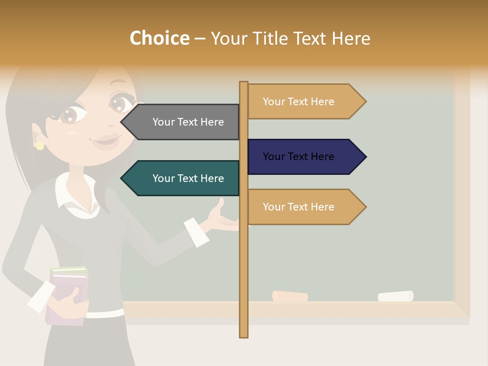 A Woman Standing In Front Of A Blackboard PowerPoint Template