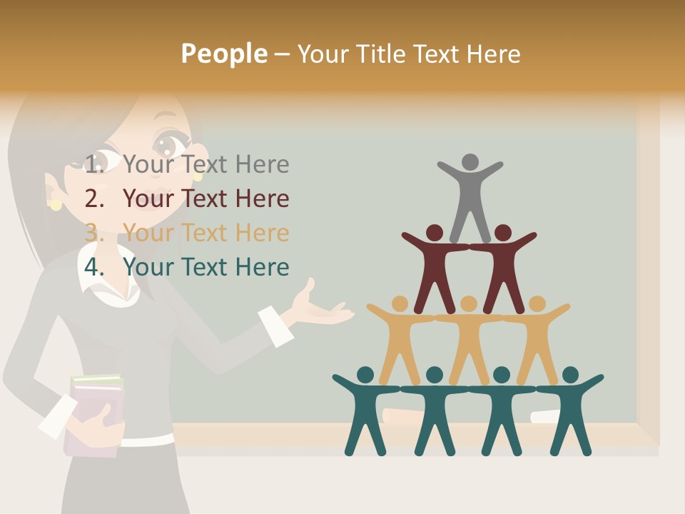 A Woman Standing In Front Of A Blackboard PowerPoint Template