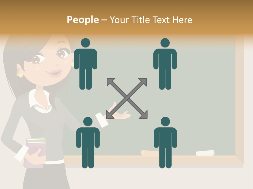 A Woman Standing In Front Of A Blackboard PowerPoint Template