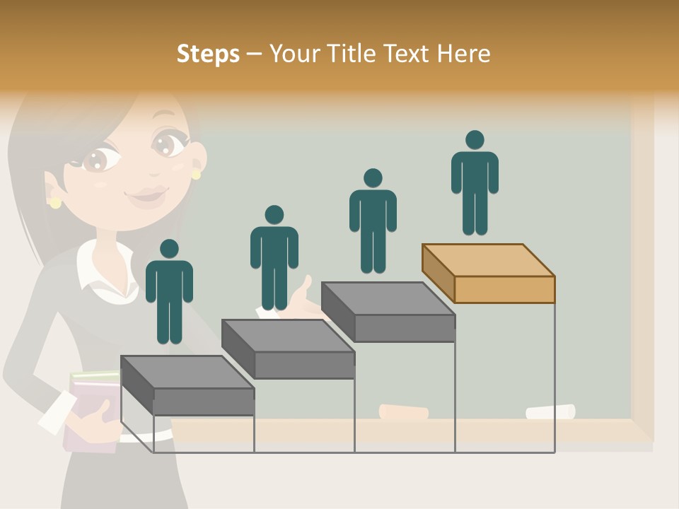 A Woman Standing In Front Of A Blackboard PowerPoint Template