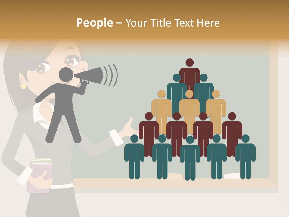 A Woman Standing In Front Of A Blackboard PowerPoint Template