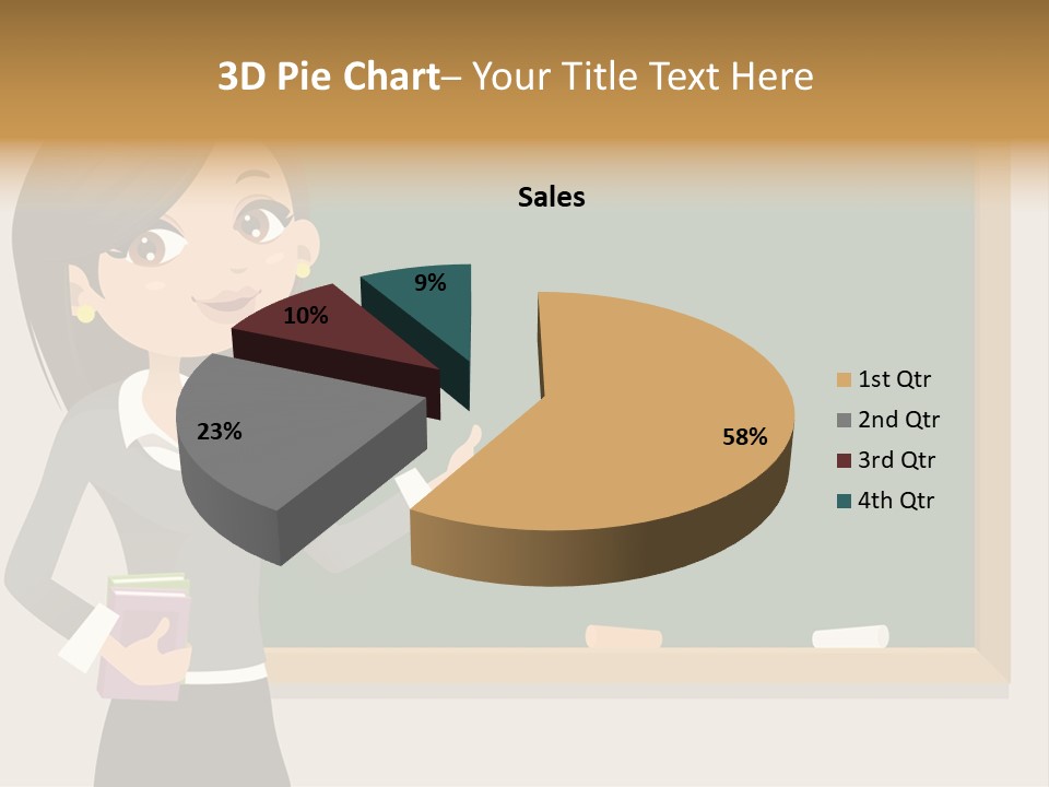 A Woman Standing In Front Of A Blackboard PowerPoint Template