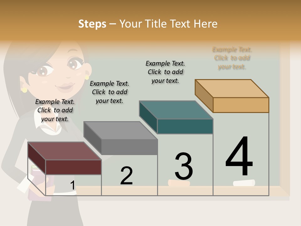 A Woman Standing In Front Of A Blackboard PowerPoint Template