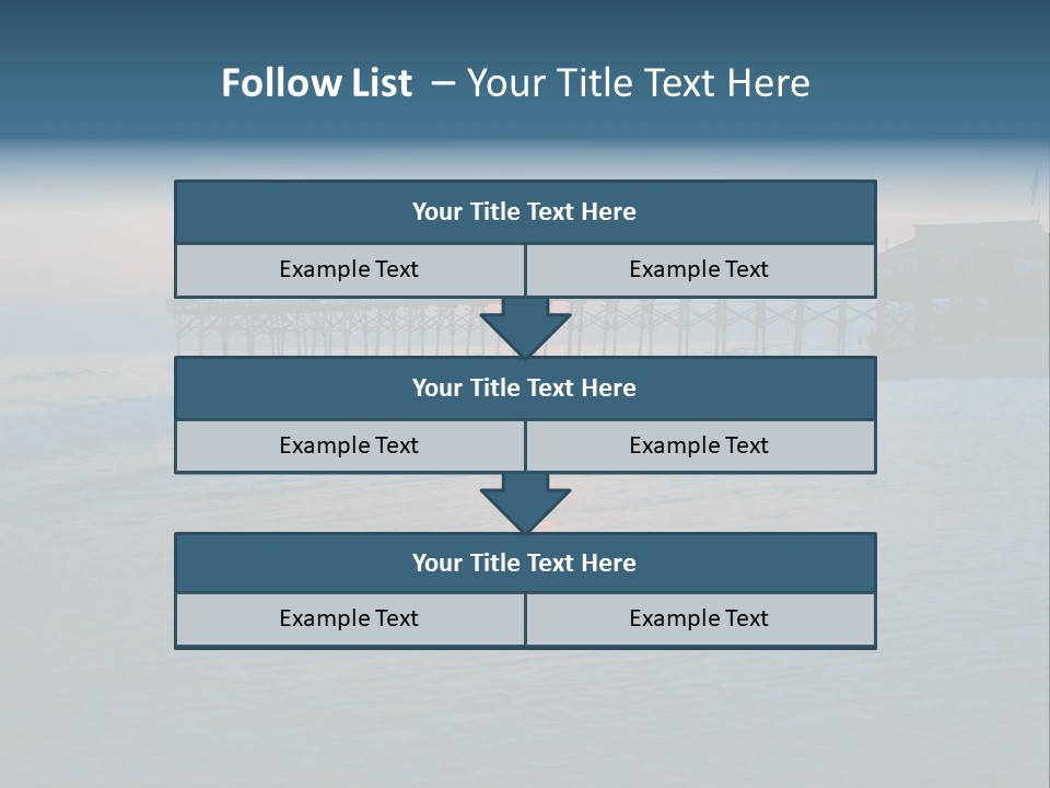 A Pier On The Beach With The Sun Setting In The Background PowerPoint Template