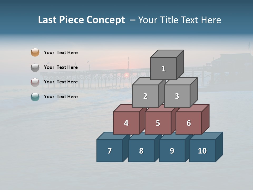 A Pier On The Beach With The Sun Setting In The Background PowerPoint Template