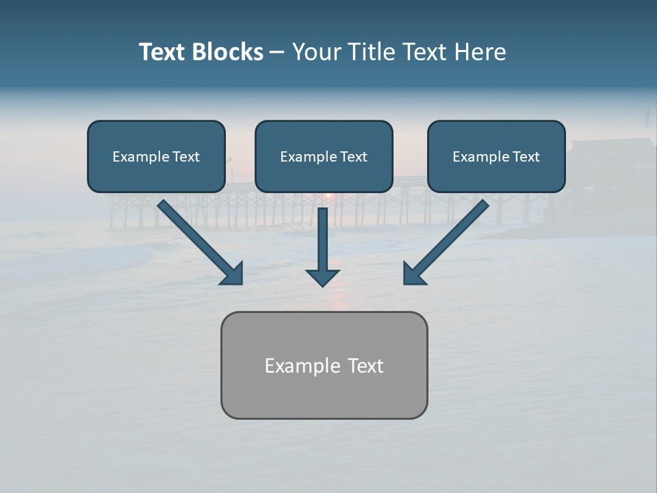 A Pier On The Beach With The Sun Setting In The Background PowerPoint Template