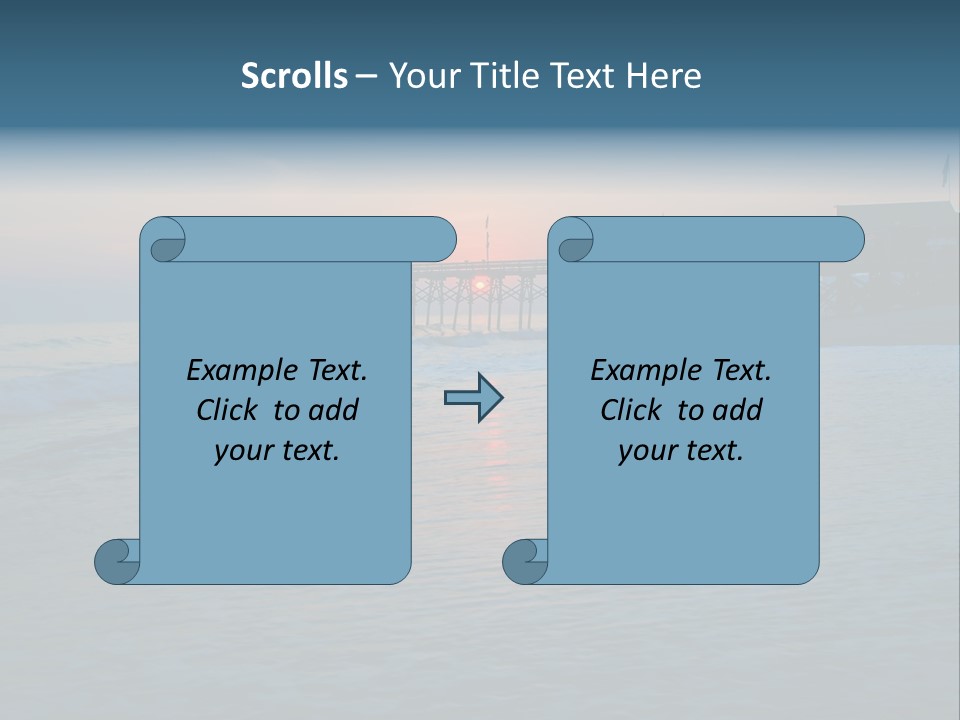 A Pier On The Beach With The Sun Setting In The Background PowerPoint Template