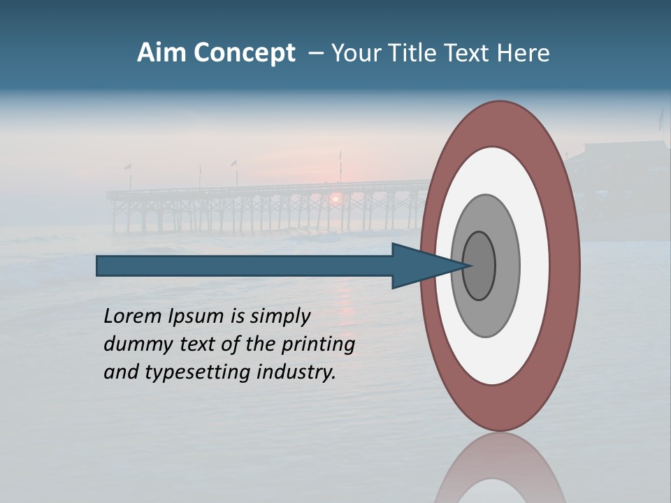 A Pier On The Beach With The Sun Setting In The Background PowerPoint Template