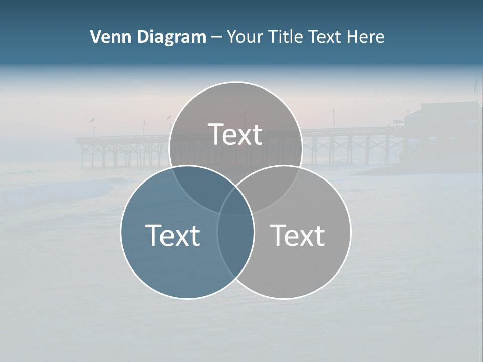 A Pier On The Beach With The Sun Setting In The Background PowerPoint Template